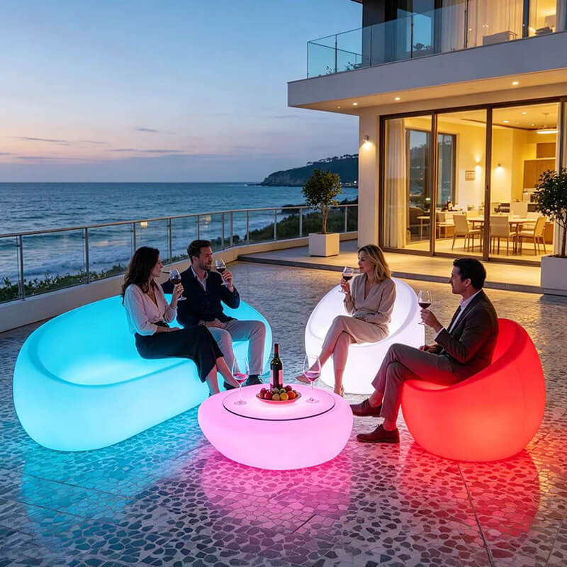 RGB Ambient Glowing Plastic Glowing Chairs