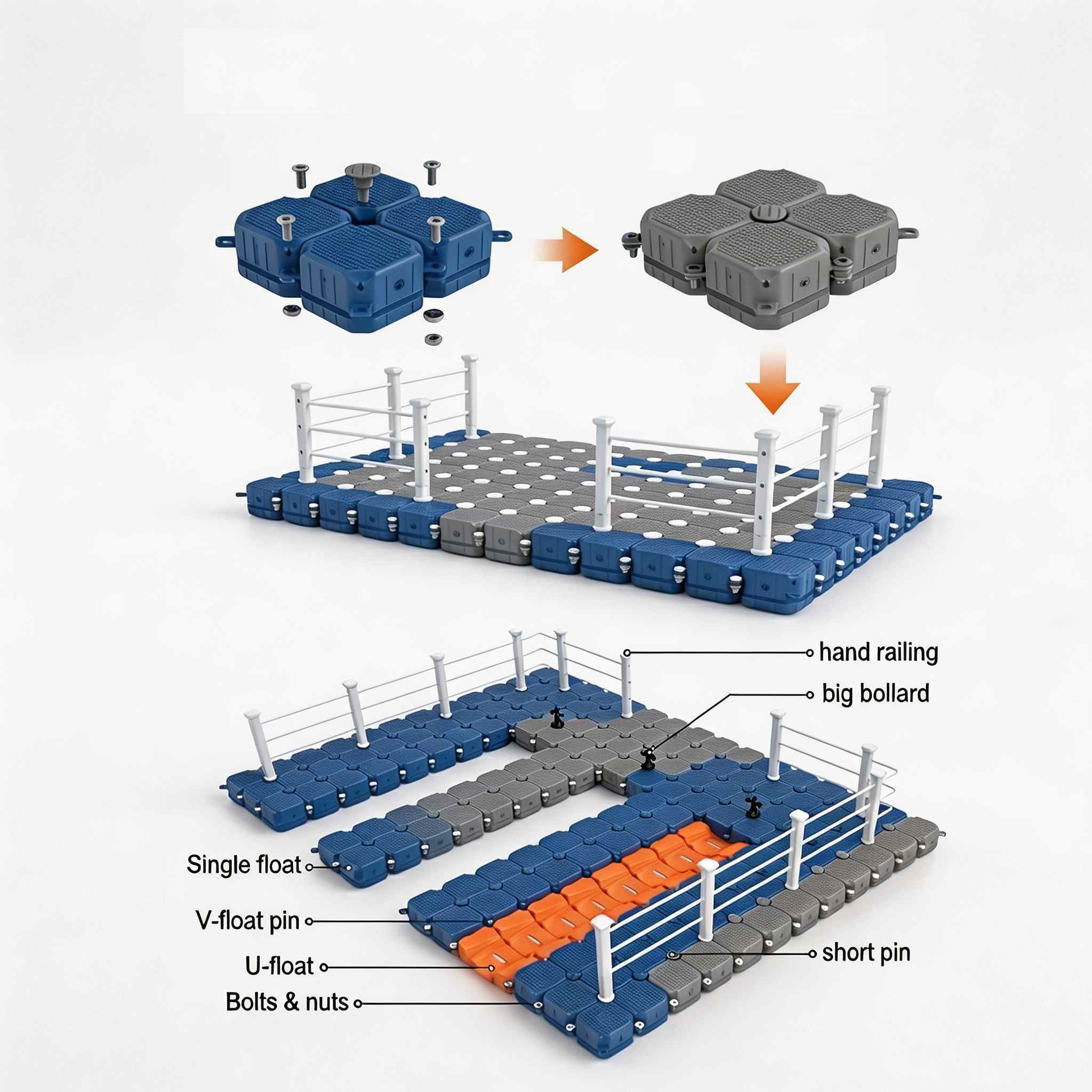 Marine Grade Plastic Pontoon Docks