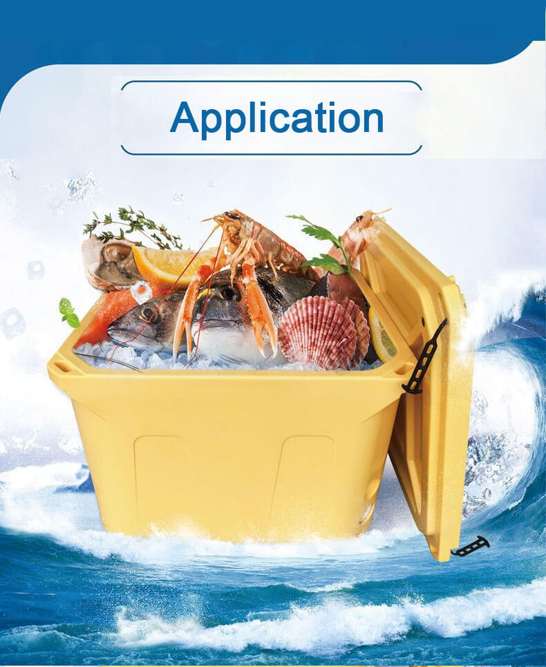 Mellow insulated cooler for fishery seafood storage cooler bin seafood fishery application