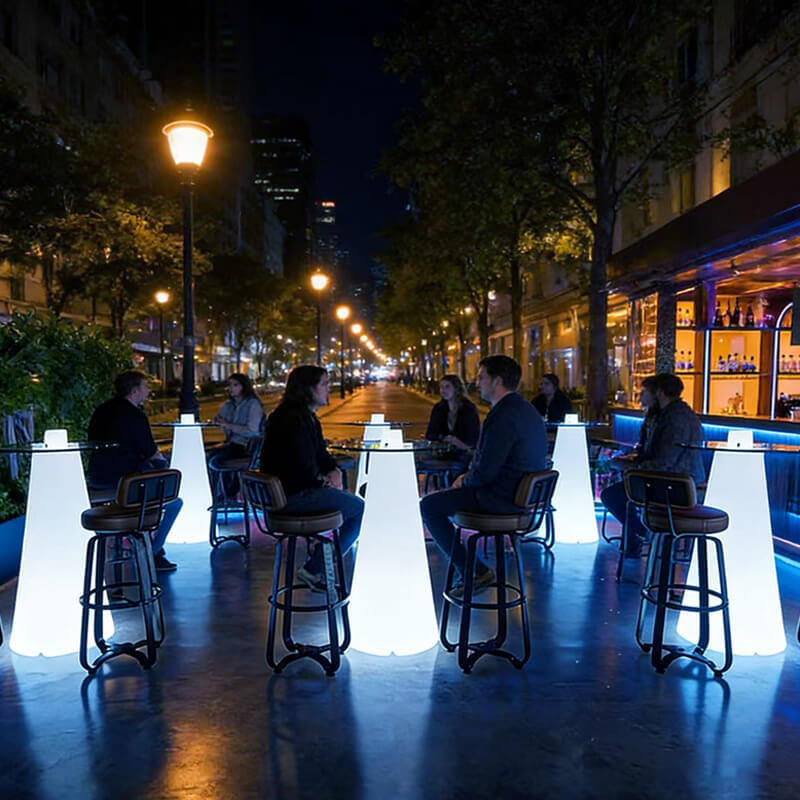 LED-illuminated high bar table