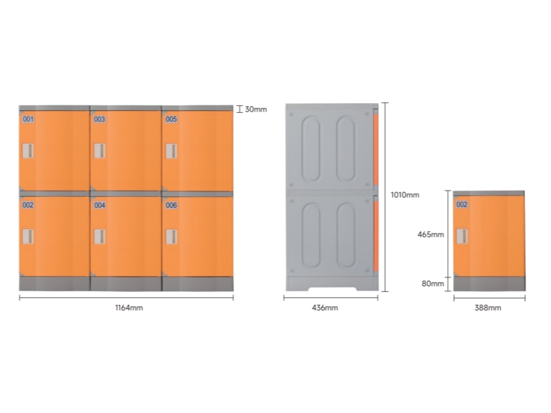 Waterproof Water Park Plastic Lockers