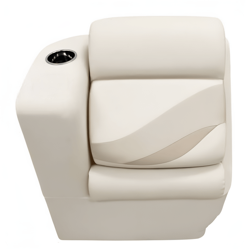 Rotomolded base built-in storage compartment for pontoon lean-back lounge seat